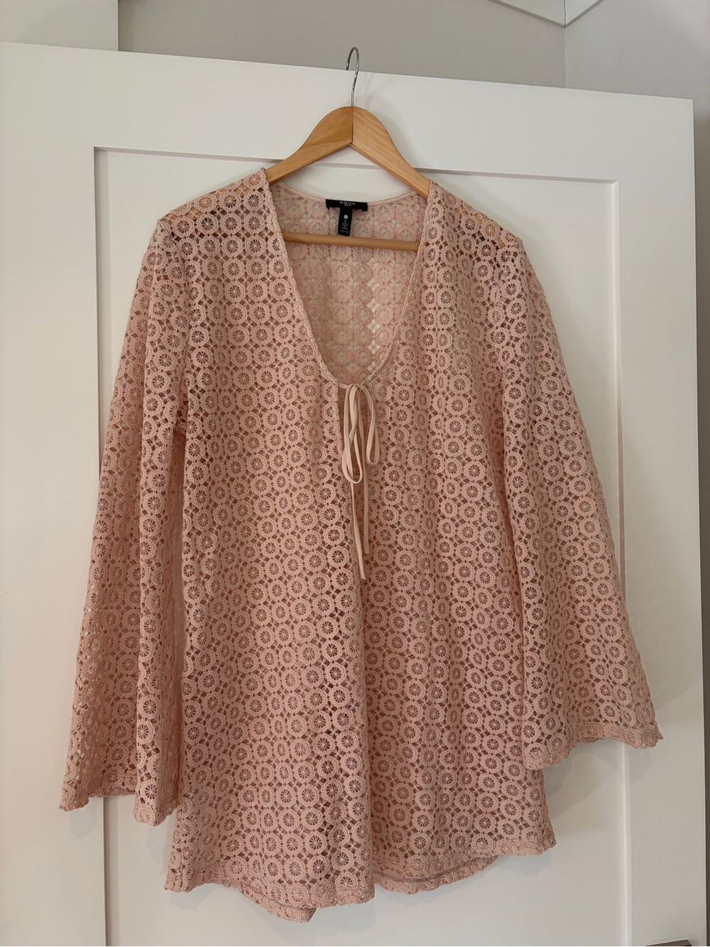 Aqua Tan Crochet Swim Coverup